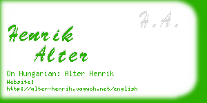 henrik alter business card